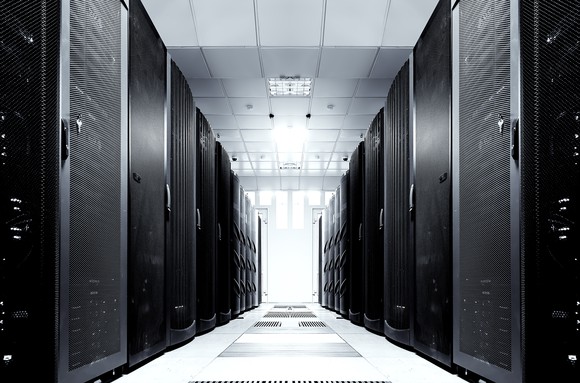 A data center hallway.