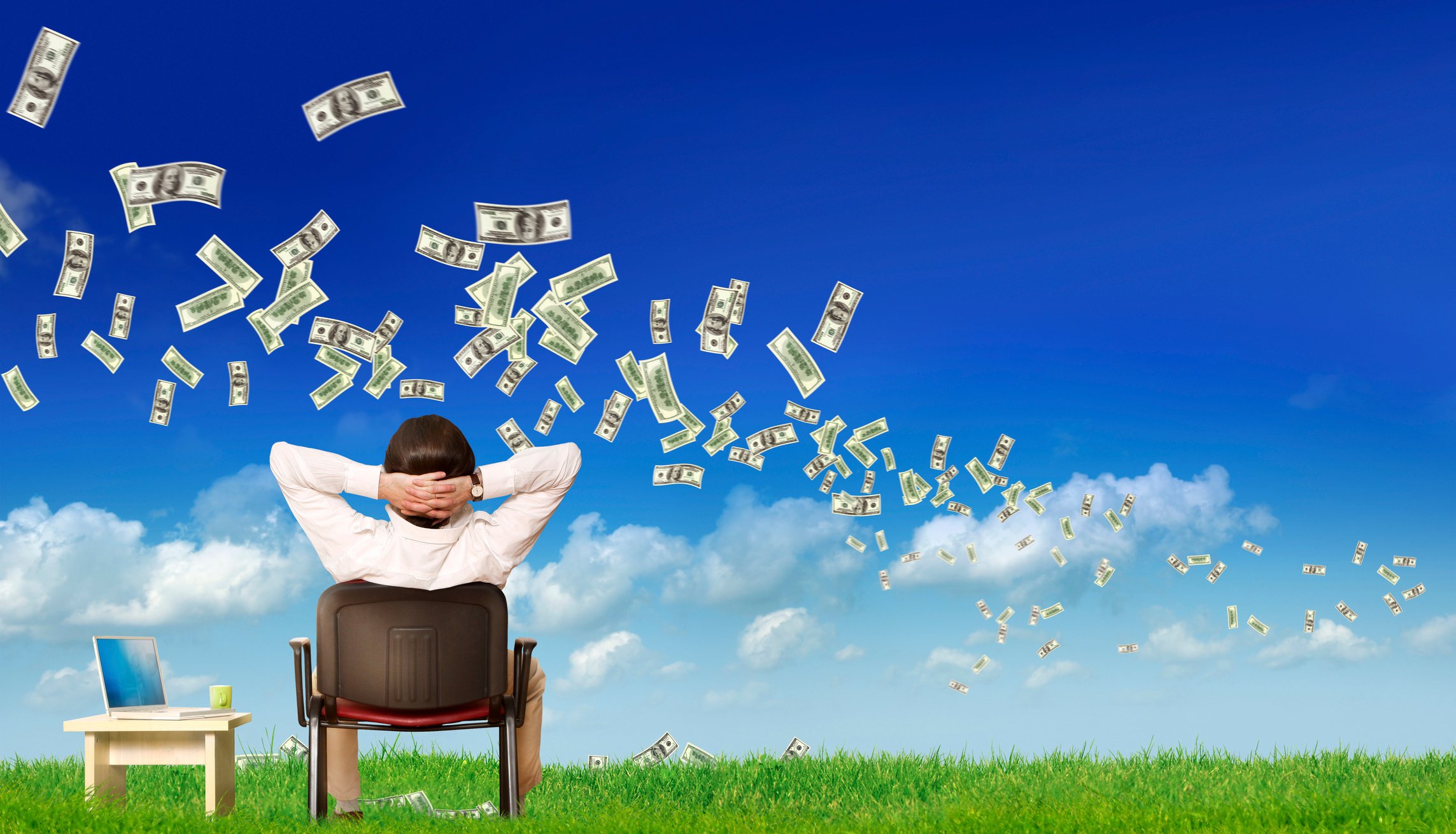 A man watching cash fly by.