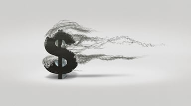Dollar sign blowing away