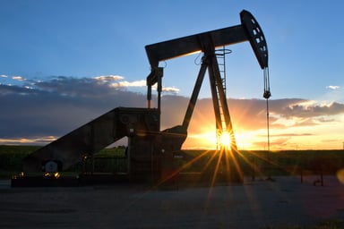 Pump Jack with the sun setting in the background