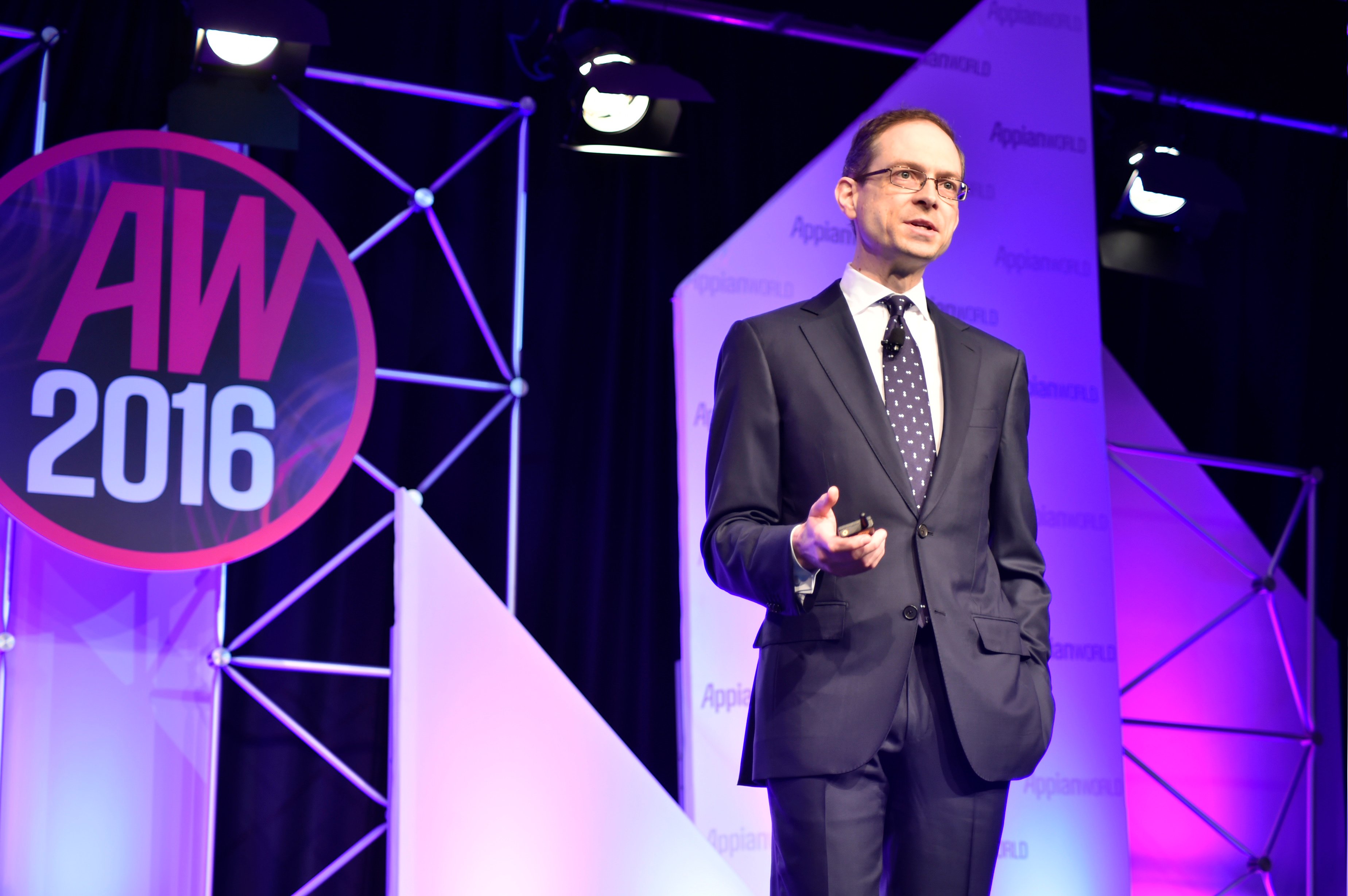 Appian CEO Matt Calkins speaking at a conference 