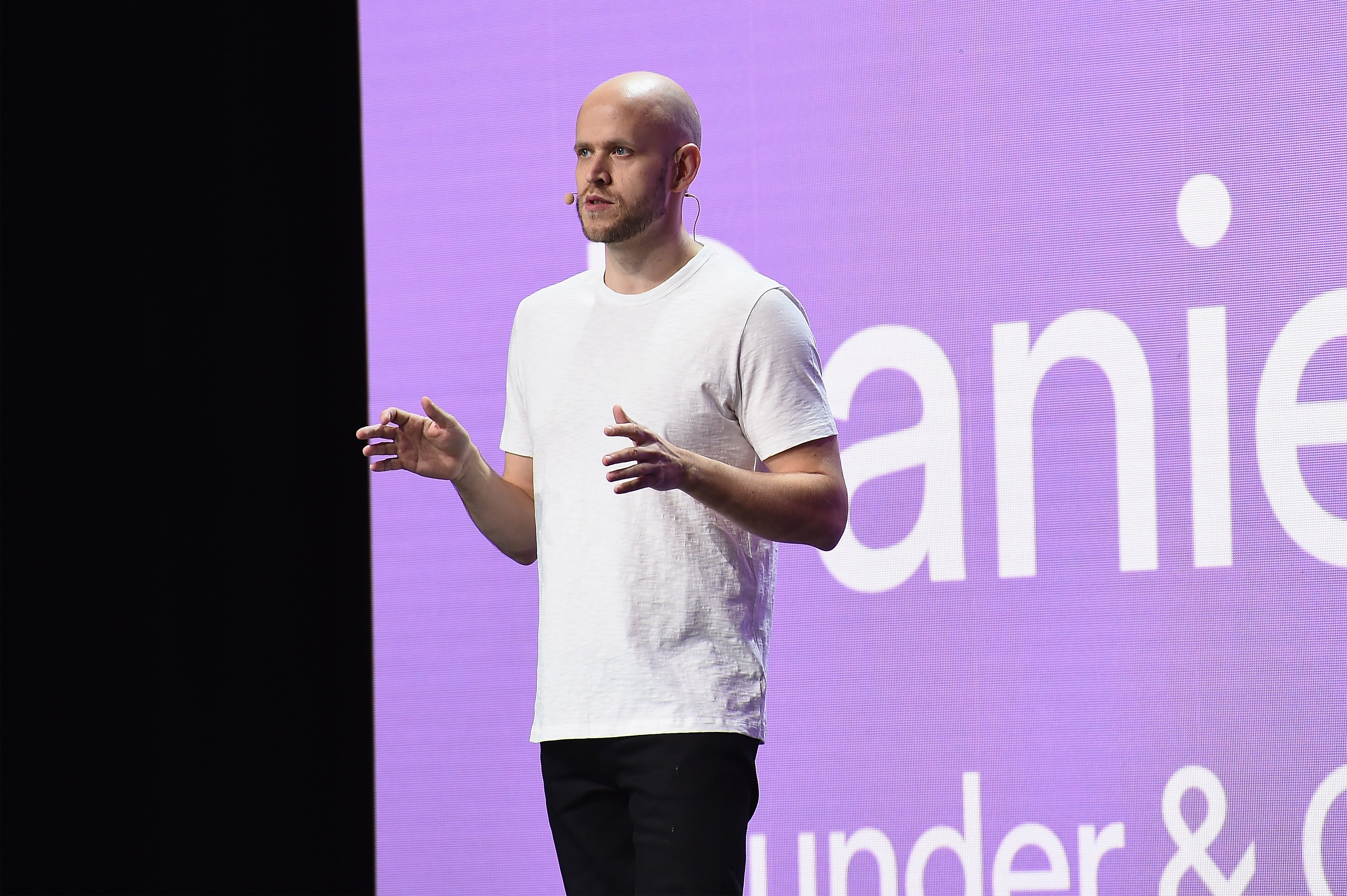 Daniel Ek giving a presentation