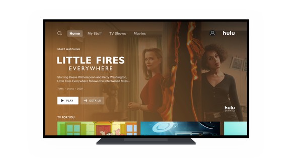 Hulu's user interface on a television.