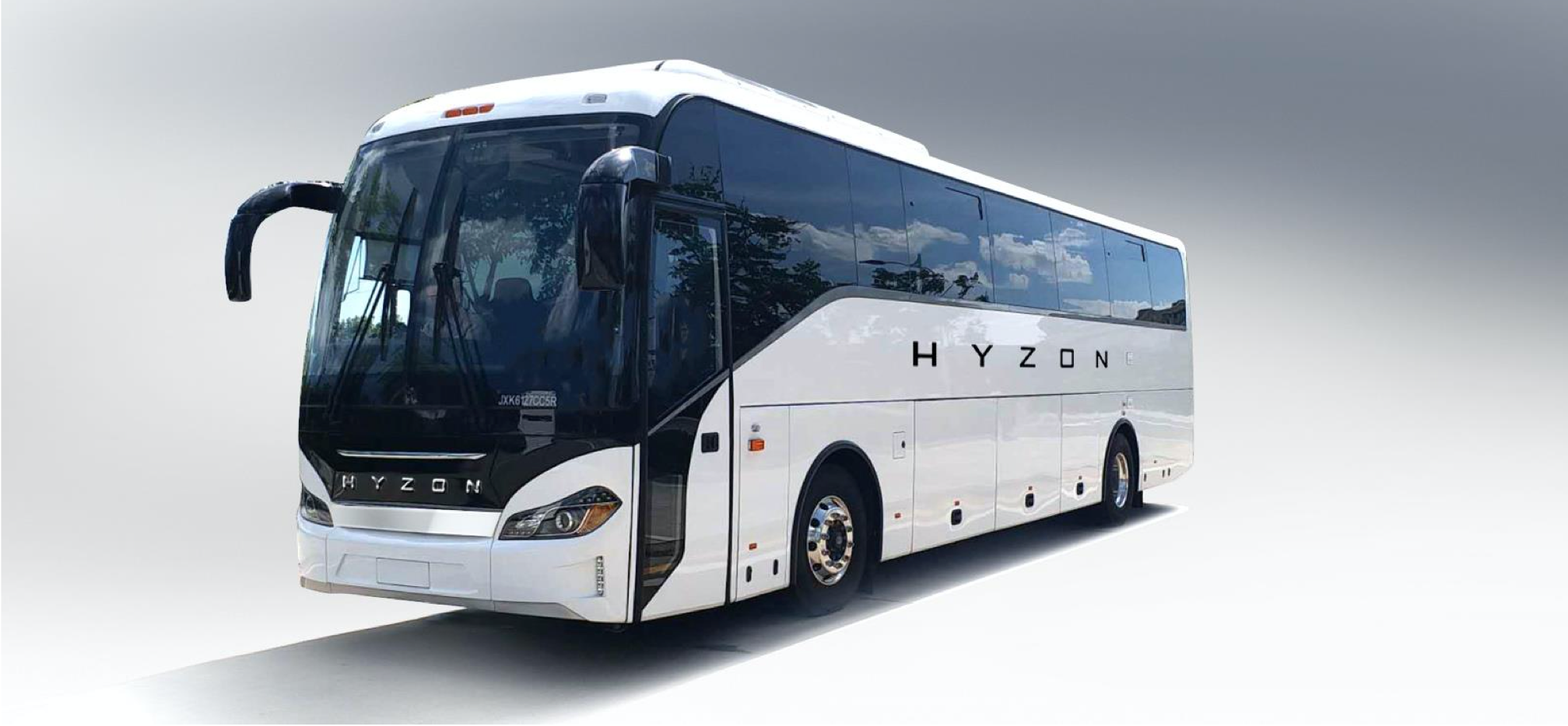 A bus with Hyzon logos. 