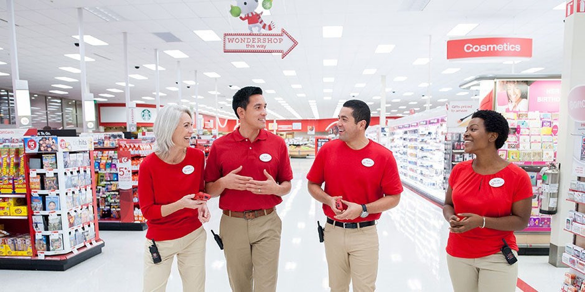 Target staff in a Target store