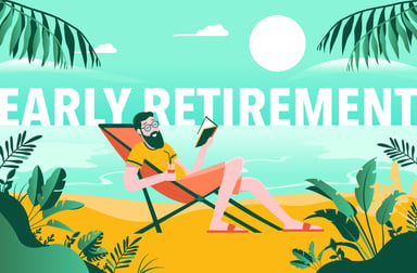 Early retirement man on beach
