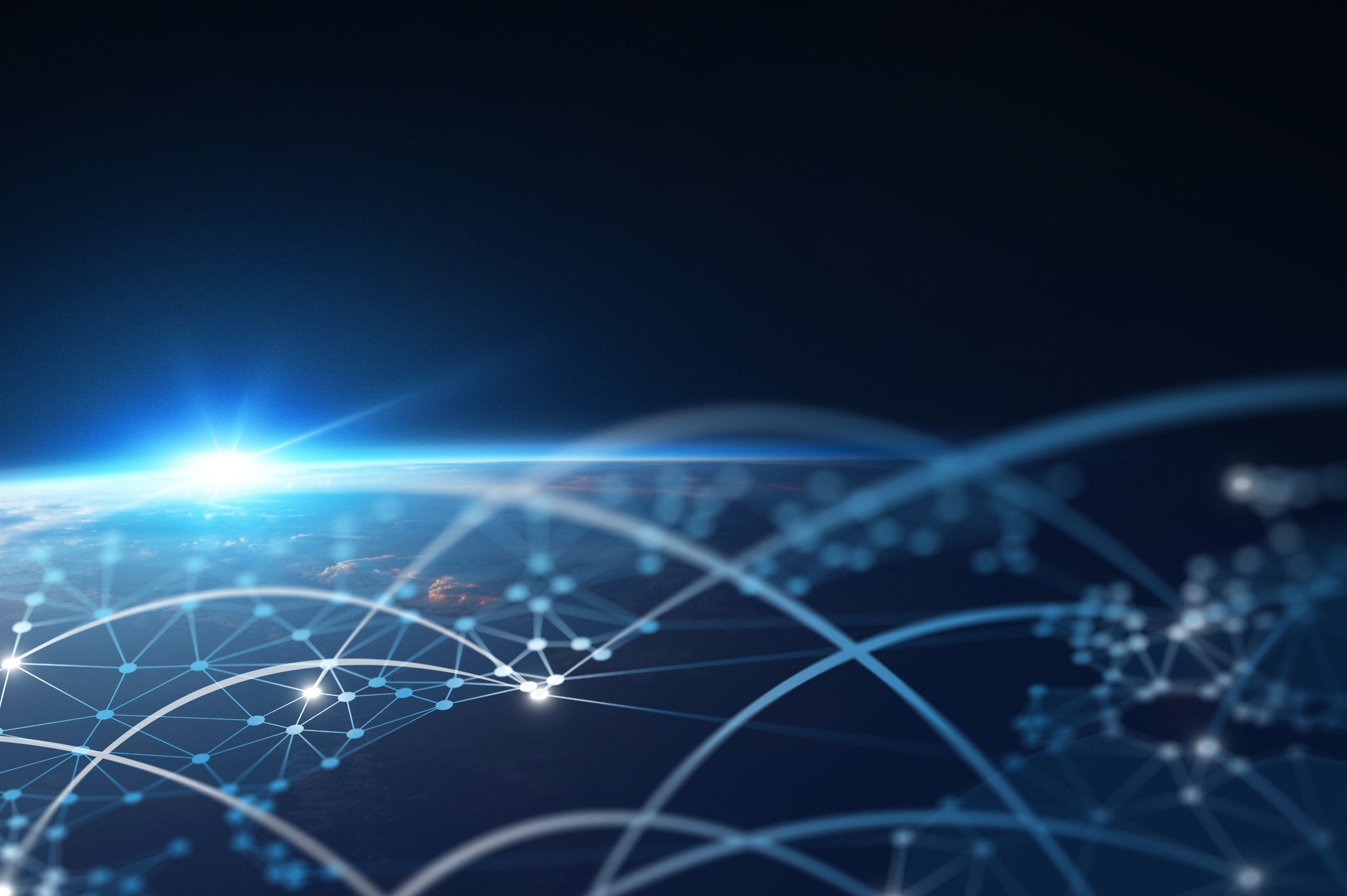 A rendering of a map with digital point to point connectivity.