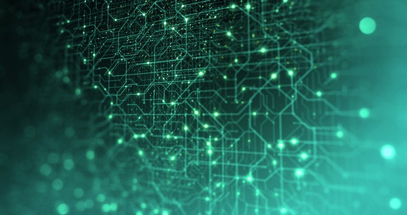 An abstract illustration of electrical circuits.