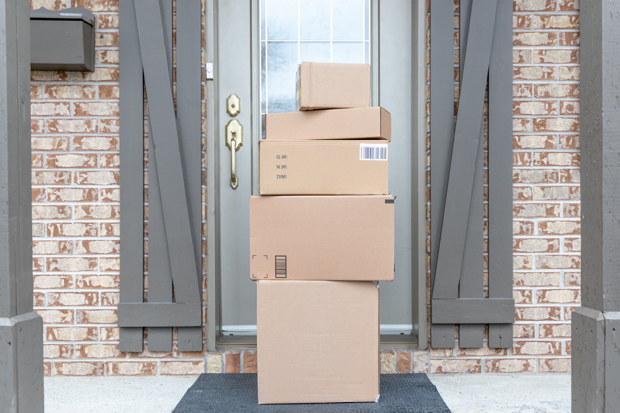Boxes Pilled In Front of a Door