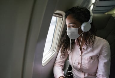 Passenger on airplane