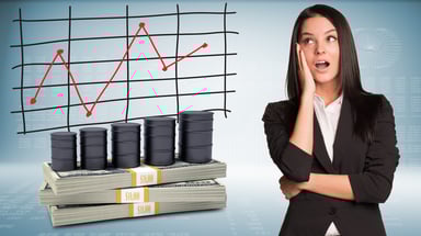 Woman at stock chart