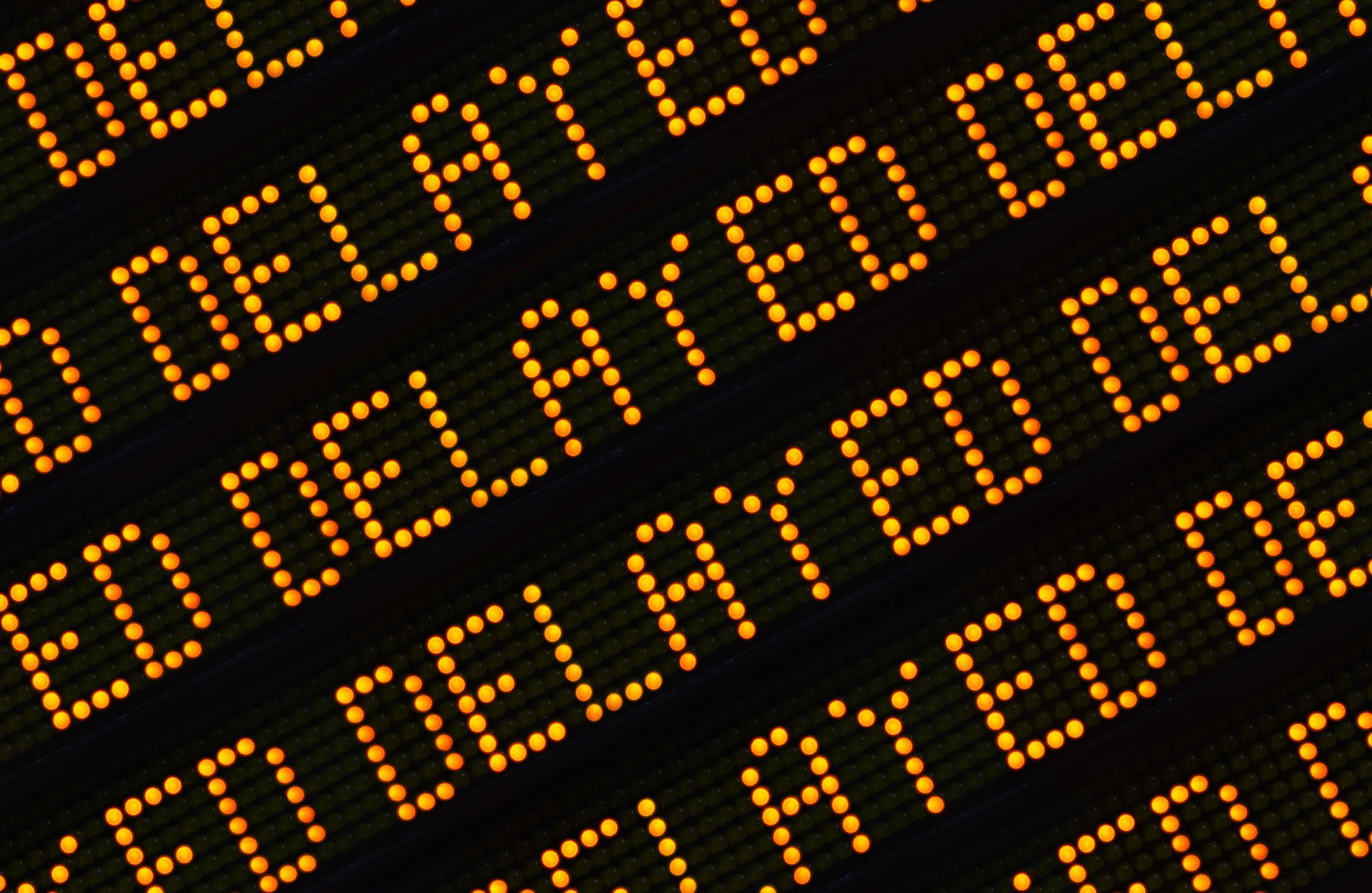 "Delayed" repeated on a sign