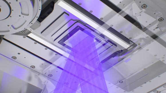 An EUV system inscribing circuits.