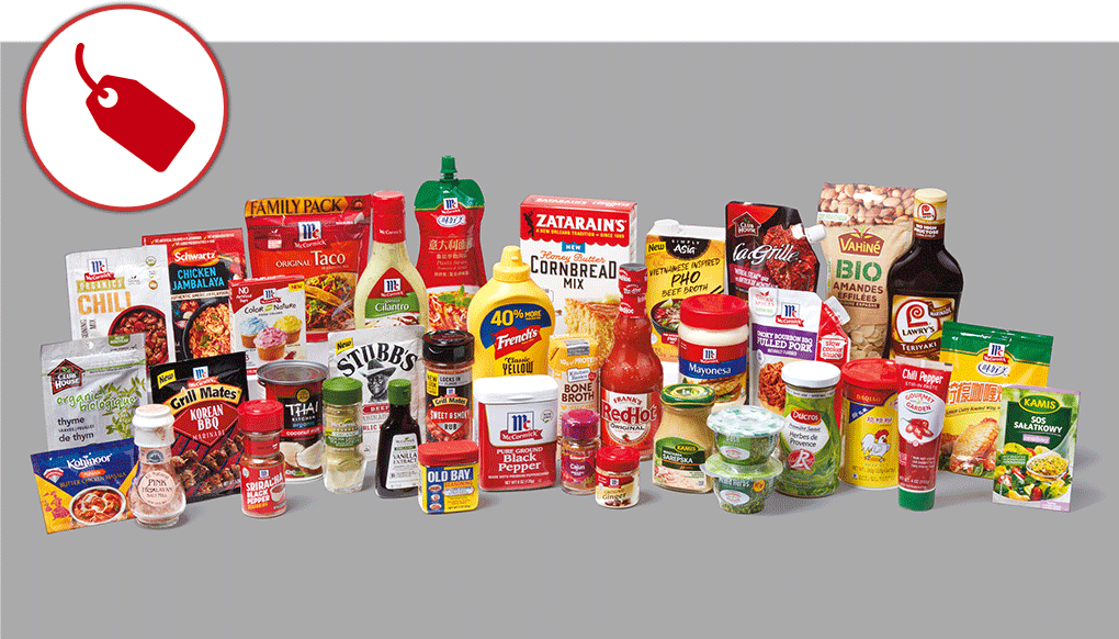 McCormick consumer brands including seasonings, dressings and sauces.