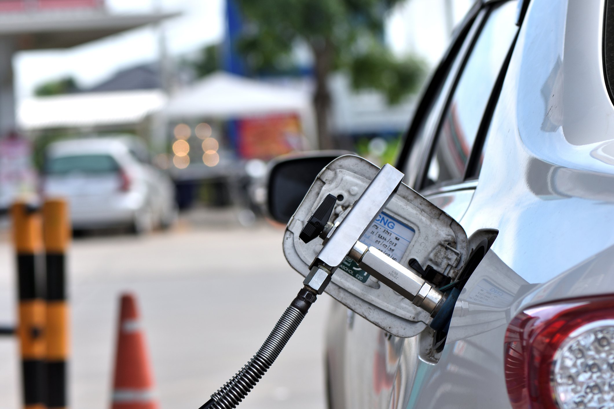 A compressed natural gas refueling station.