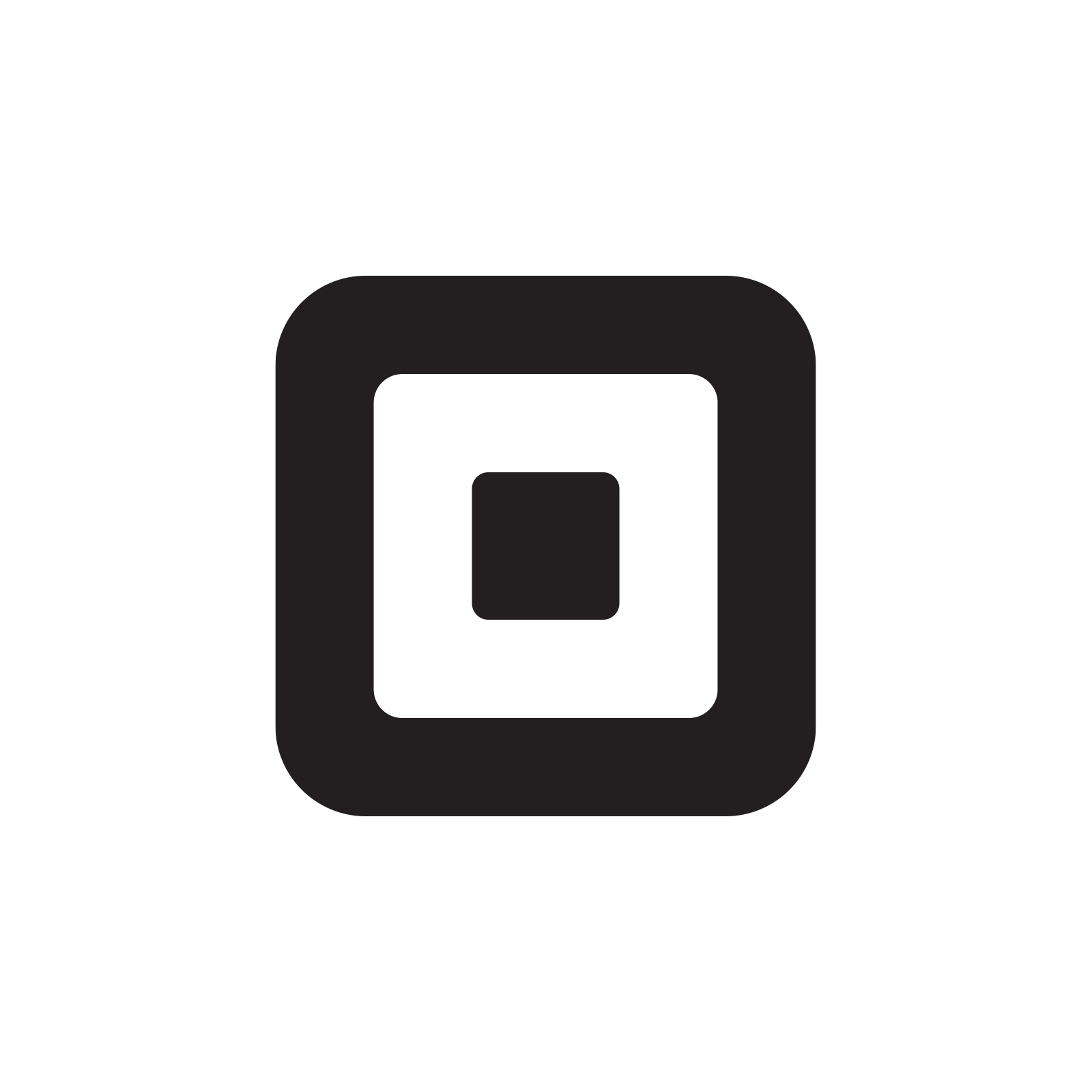 The Square logo -- a small black square in the middle of a larger white square and a still larger black square.
