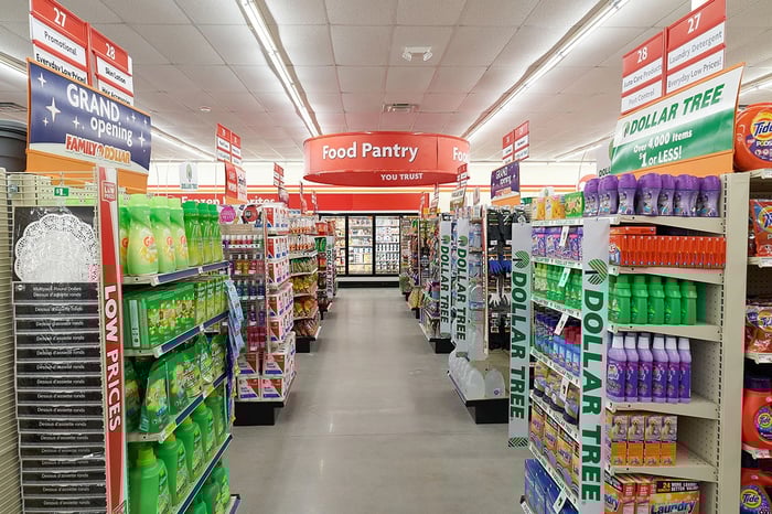 Interior of combined Dollar Tree-Family Dollar store