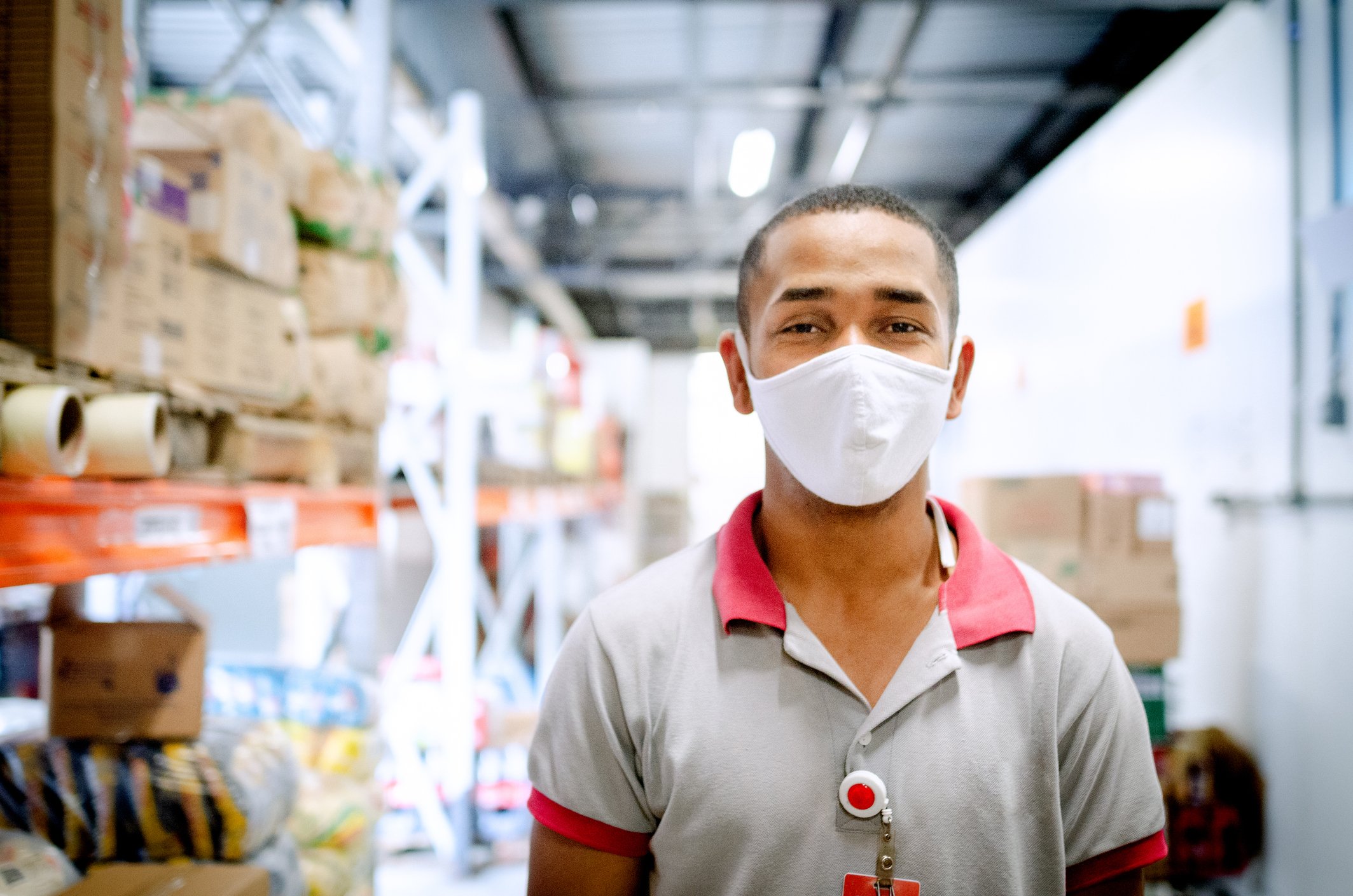 A worker in a supermarket.