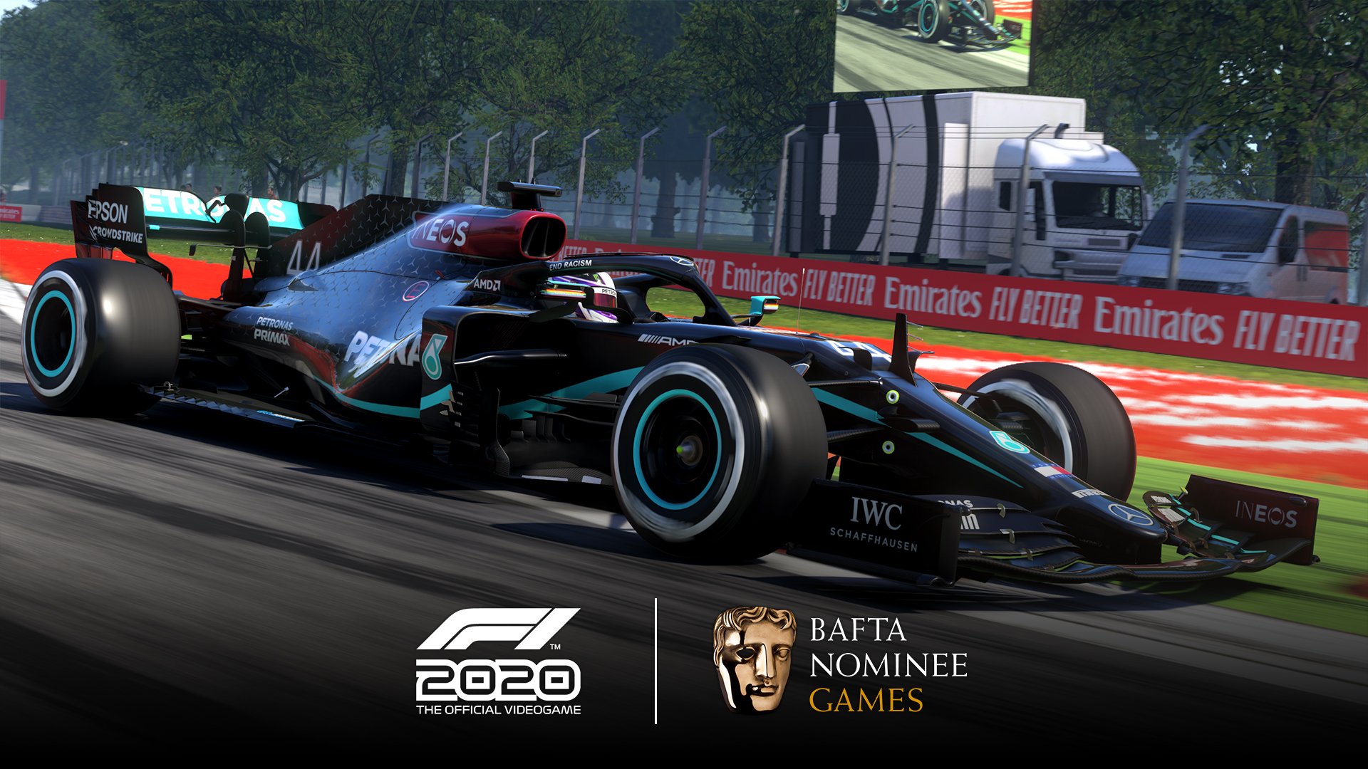 A screenshot shows one of the Formula 1 vehicles featured in the  F1 2020 videogame by Codemasters
