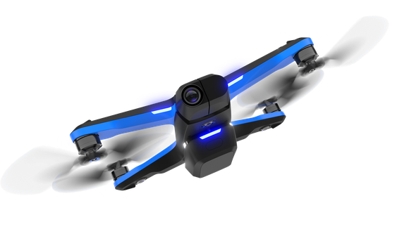 blue Skydio drone with camera