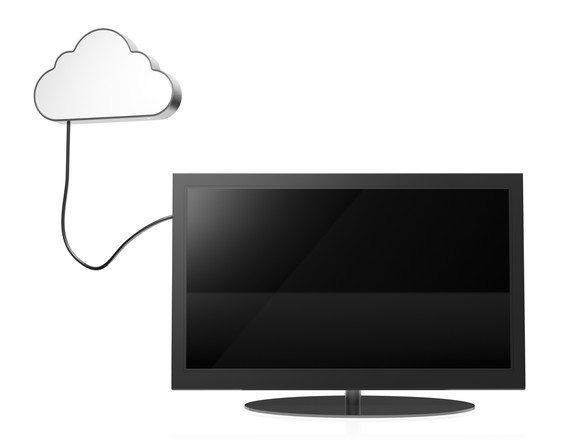 A cloud connected to a TV. 