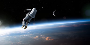 Astronaut floating in space