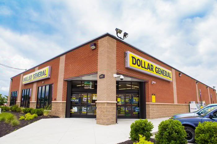 Exterior of a Dollar General store
