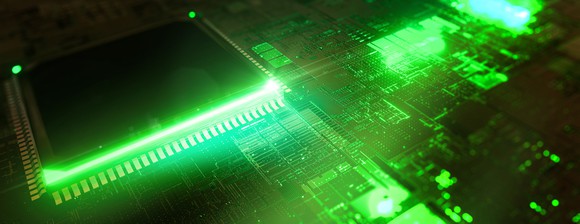 An illustration of a computer chip.