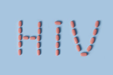 HIV spelled out by HIV pills