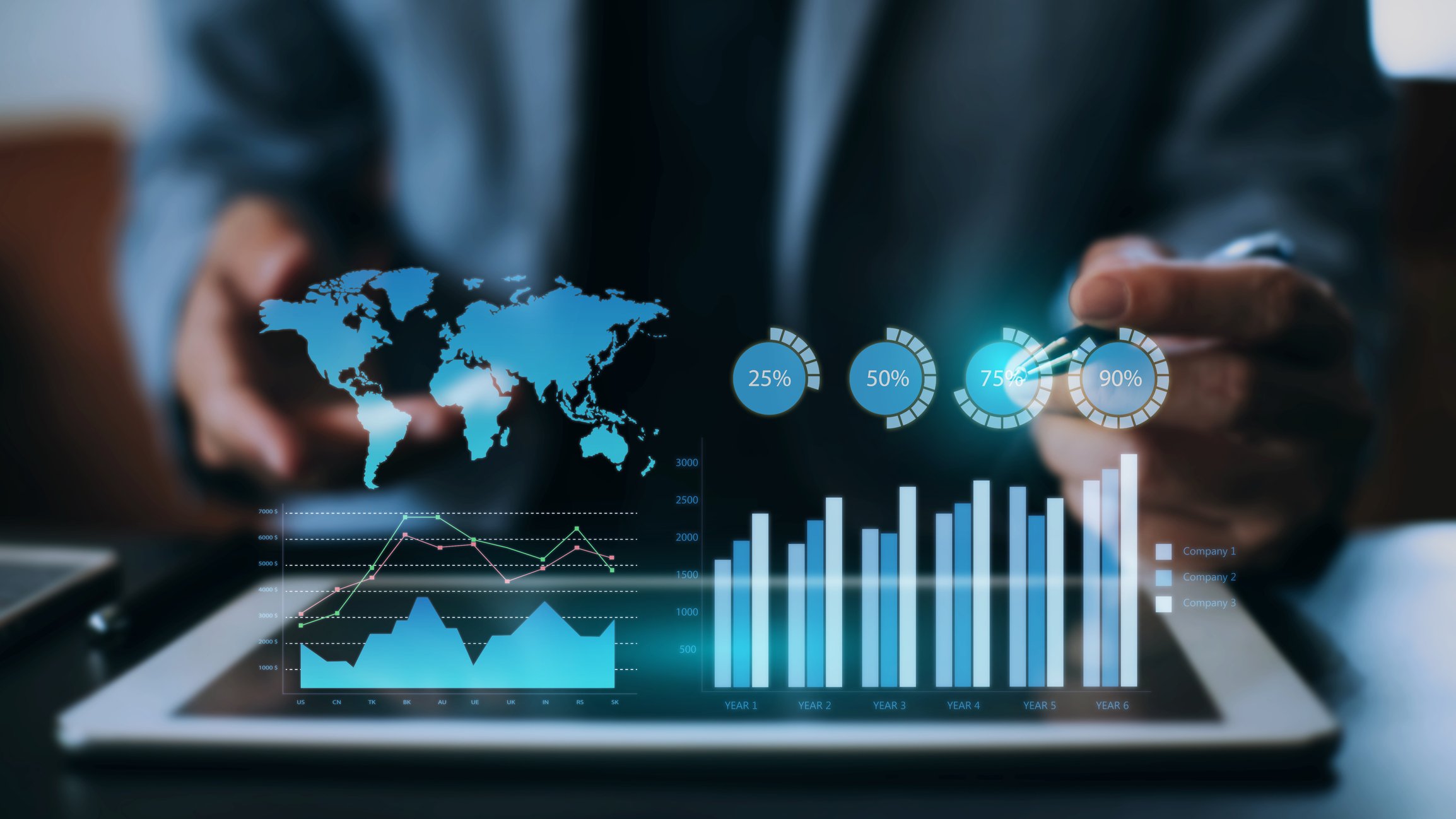 GettyImages-digital world map with charts