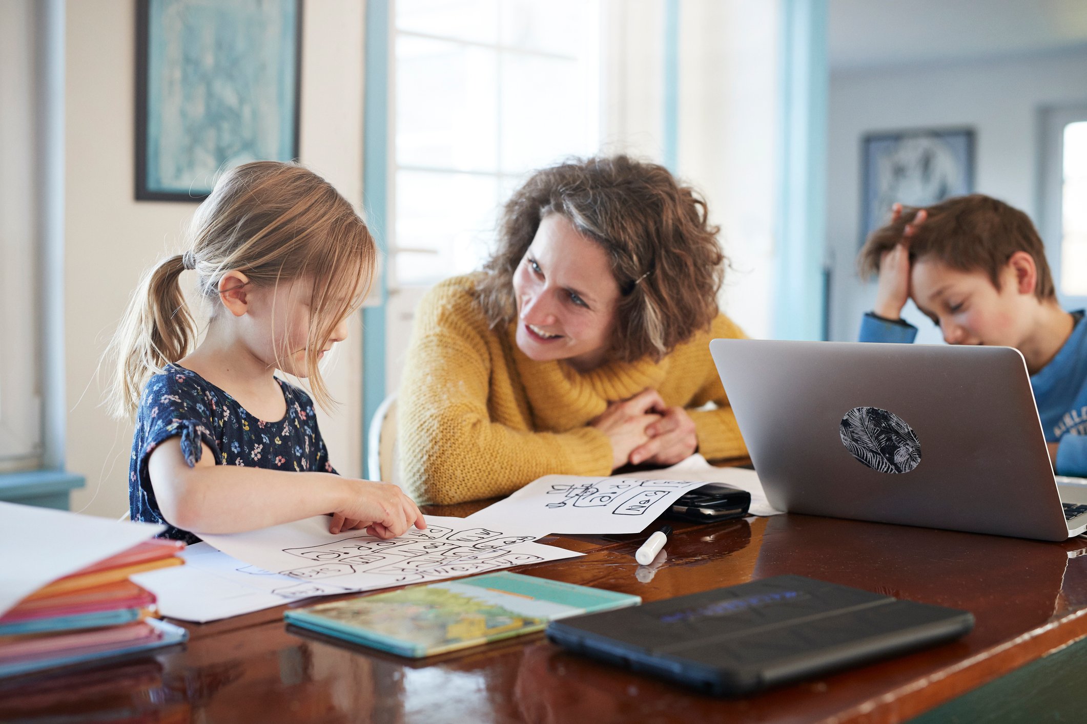 kids doing homework - school