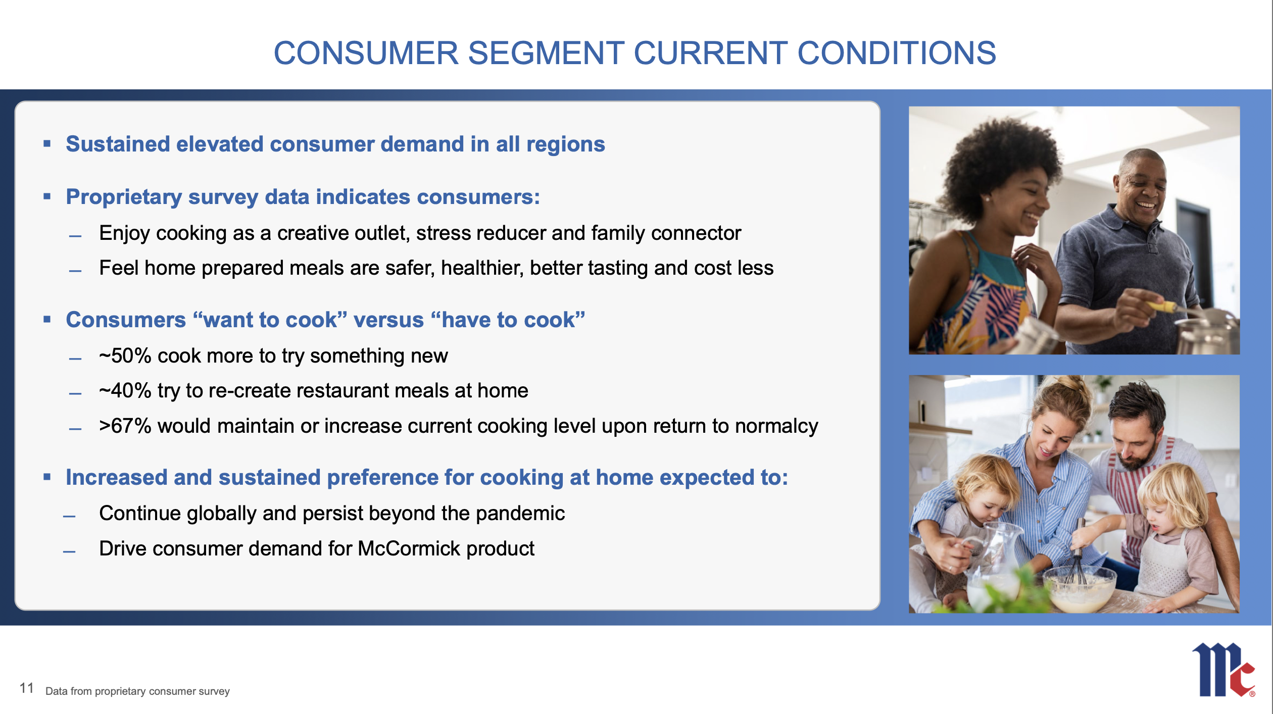 An image showing results from McCormick's consumer survey.