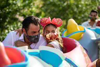Dad and daughter on Disneyland ride