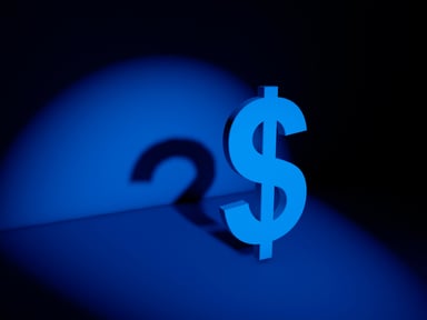 Dollar sign with question mark shadow