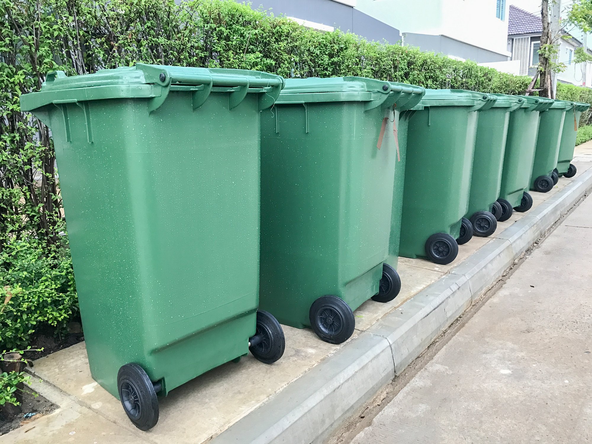 Waste disposal bins. 