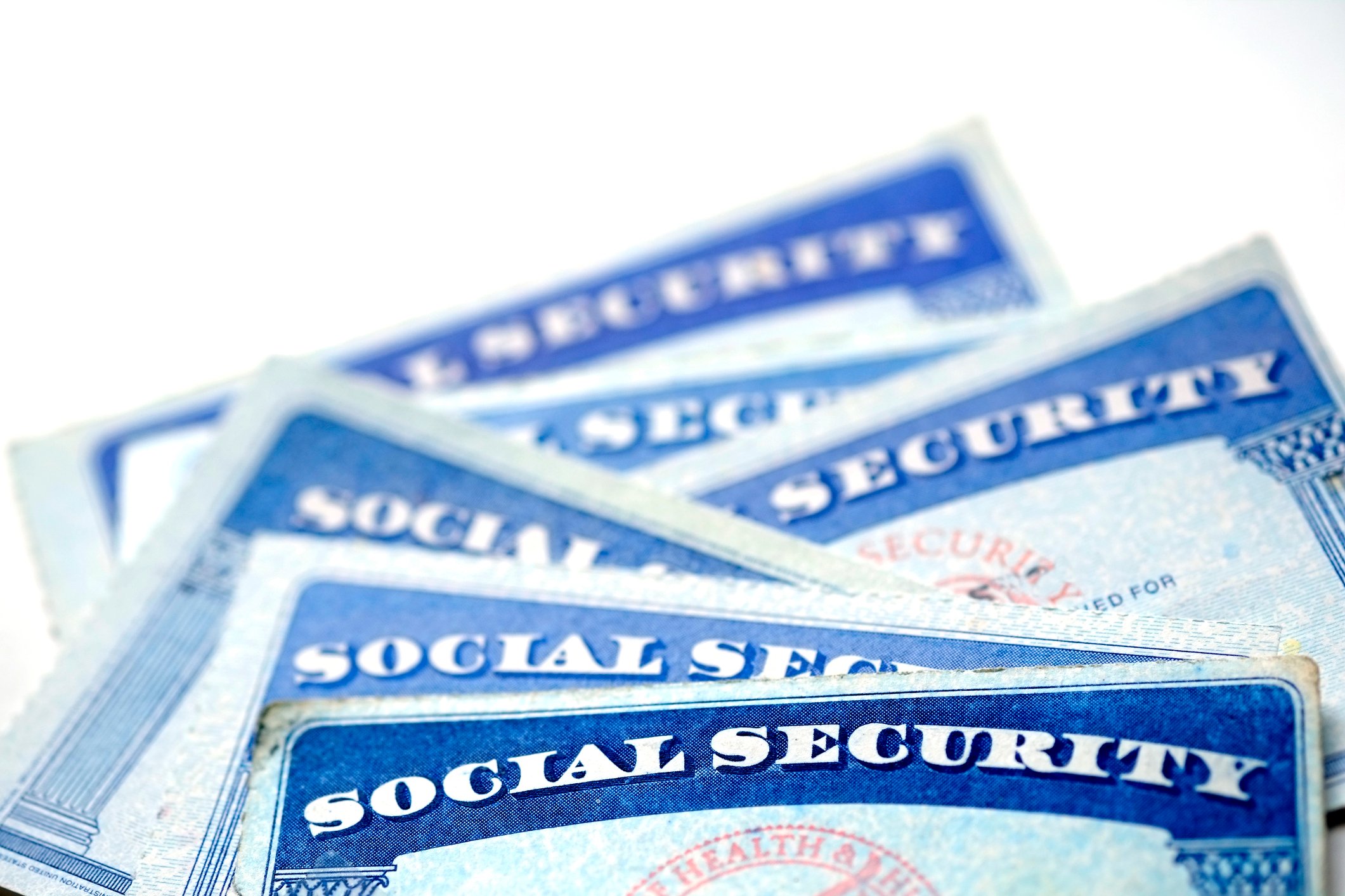 A pile of social security cards.
