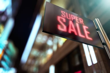 Sale Sign LED Discount Stock Invest Retire Getty