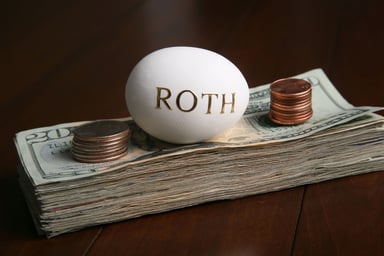 Roth egg on top of money. 