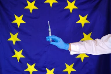 EU flag with syringe