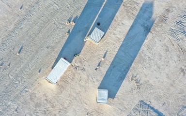 ABL trailers in a desert IS ABL Space Systems
