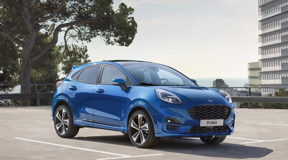 A Ford Puma, a compact crossover SUV. 