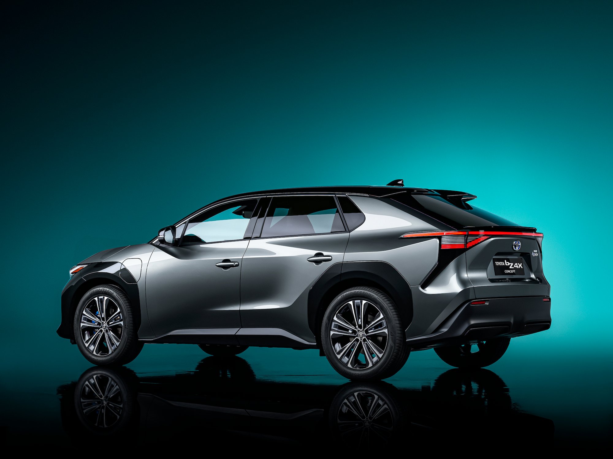 The Toyota bZ4X Concept, an electric compact SUV with styling similar to Toyota's current RAV4 SUV.