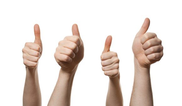 Four "thumbs up" signals.