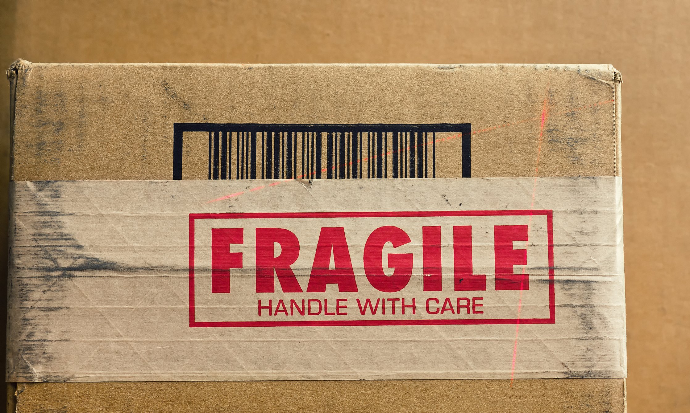 A box labeled fragile.