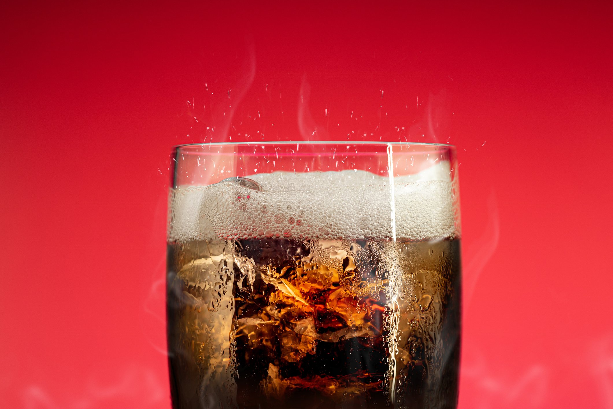 A glass of cola.