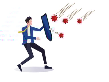 GettyImages-businessman with shield against COVID