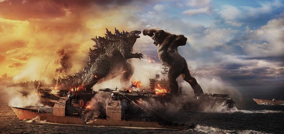 Godzilla battling King Kong