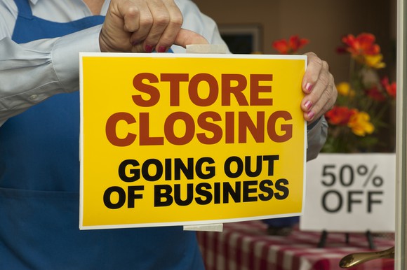 "store closing" sign in the window