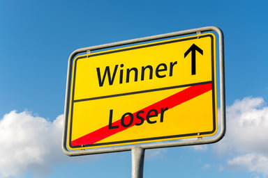 Winner and loser on sign