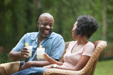 GettyImages-couple relaxing with a lemonade drink